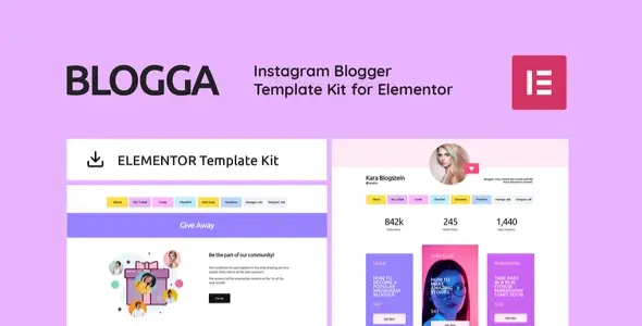 BLOGGA – Instagram Blogger Elementor Template Kit